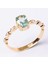 Altın Yüzük - Altın Yüzük - Green Topaz Taşlı Kadın Modern Tasarım 14 Ayar Altın Evlilik Teklifi Yüzüğü 1