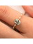 Altın Yüzük - Altın Yüzük - Green Topaz Taşlı Kadın Modern Tasarım 14 Ayar Altın Evlilik Teklifi Yüzüğü 4