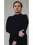 Erkek Slim Fit Siyah Dar Kesim Yarım Balıkçı Yaka Tüylenmeyen Anti-Pilling Yumuşak Dokulu Triko Kazak 2