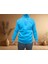 Mavi Oversize Şardonlu Erkek Sweat, Uzun Kollu 2