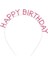 Pembe Renk Kristal Taşlı Gold Renk Kaplama Happy Birthday Taç 16 x 17 cm 1