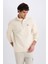 Comfort Regular Fit Rahat Kalıp Fermuarlı Dik Yaka Baskılı Sweatshirt C6132AX25SP 4