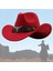Cowgirl Şapkası Nefes Alabilir Sıradan Kovboy Şapkası Kadınlar Için Erkekler Kısa Geziler Kırmızı (Yurt Dışından) 4