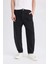 %100 Pamuk Relaxed Slouchy Fit Rahat Kesim Dar Paça Siyah Jean Pantolon B8320AX25SP 1
