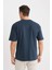 %100 Pamuk Boxy Fit Bisiklet Yaka Basic Düz Kısa Kollu Tişört D7481AX25SP 5
