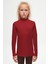 Bordo Basic Kışlık Yarım Balıkçı Yaka Uzun Kollu Kız Çocuk Tişört 2