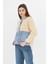 Kadın Kapüşonlu Denim Detaylı Peluş Ceket 4