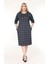 Çift Cepli Kışlık Büyük Beden Esnek Elbise 1A-2633 2