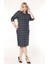 Çift Cepli Kışlık Büyük Beden Esnek Elbise 1A-2633 5