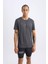 DeFactoFit Slim Fit Dar Kesim Bisiklet Yaka Baskılı Sporcu Kısa Kollu Tişört X6142AZ25SP 3