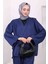 Lacivert Yan Bağlamalı Cepli Kimono Pantolon Takım 3