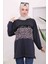 Füme Gri Önü Leoparlı Modal Tunik 3