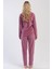 Kadın Kadife Uzun Kol Pembe Pijama Takım C0T8N0O304 4