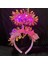 Pembe Renk Pembe Işıltılı Püsküllü LED Işıklı Parlak Hologramlı Taç 25X12 cm (4886) 1
