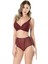 Bordo Dantel Soft Cup Sütyen Takım 1