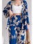 Kadın Mavi Desenli Kimono Alt Üst Takım 2