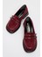 Kadın Tokalı Makosen Ayakkabı Bordo Süet Bordo Rugan 5