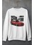 Red Black B M W E30 Baskılı Kapüşonsuz Sweatshirt, Unisex Oversize Araba Temalı Sweat 1