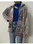 Kadın Fermuarlı Cepli Oversize Peluş Ceket 2