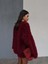 Bordo Oversize Peluş Kazak 5