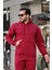 Unisex Basic Relax Fit Bordo Hoodie Sweatshirt 1