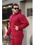 Unisex Basic Relax Fit Bordo Hoodie Sweatshirt 2