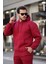 Unisex Basic Relax Fit Bordo Hoodie Sweatshirt 3
