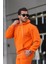 Basic Relax Fit Turuncu Hoodie Sweatshirt 2
