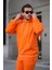 Basic Relax Fit Turuncu Hoodie Sweatshirt 3