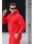 Unisex Basic Relax Fit Kırmızı Hoodie Sweatshirt 2
