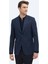 Indigo Desenli Modern Fit Ceket 1