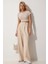 Kadın Beli Cırt Cırtlı Pileli Bol Paça Palazzo Pantolon Wide Leg 1