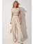 Kadın Beli Cırt Cırtlı Pileli Bol Paça Palazzo Pantolon Wide Leg 2