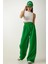 Kadın Beli Cırt Cırtlı Pileli Bol Paça Palazzo Pantolon Wide Leg 1