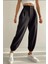 Siyah Maskülen Paçası Lastikli Jogger Pantolon 5