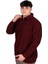 Mode Xl Büyük Beden Erkek Polo Yaka Sweatshirt Baskılı Selanik U24440 Bordo 2