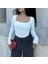 Kare Yaka Esnek Basic Bluz 1