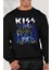 Unisex Kiss Yazılı Kapüşonsuz Sweatshirt, Oversize Rock Band Baskılı Sweat 1