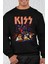 Unisex Kiss Konser Baskılı Kapüşonsuz Sweatshirt, Oversize Rock Band Baskılı Sweat 1