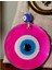 Şeffaf Pembe Nazar Boncuklu Duvar Süsü 10 cm Cam Duvar Dekoru 5