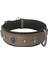Deri Doğal Taşlı Köpek Boyun Tasması 28-33 cm X-Small Taba 2