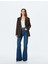 Yüksek Bel Ispanyol Paça Kot Pantolon - Flare Jean 5SAL40017MD - Koton - Orta Indigo - 26/32 1