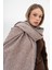 Jakarlı Kaşmir %100 Viscose Koyu Bej Şal 2