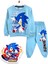 Erkek Çocuk Mavi Sonic Baskılı Uzun Kollu Şardonlu Sweatshirt / Eşofman Takımı 1