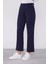 Lacivert Ekleme Tasarımlı Düz Paça Pantolon 1