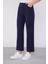Lacivert Ekleme Tasarımlı Düz Paça Pantolon 2