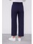 Lacivert Ekleme Tasarımlı Düz Paça Pantolon 5