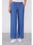 Mavi Beli Lastikli Jean Görünümlü Pantolon 1