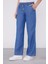 Mavi Beli Lastikli Jean Görünümlü Pantolon 2