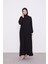 Siyah Dokulu Düğme Detaylı Ferace 2